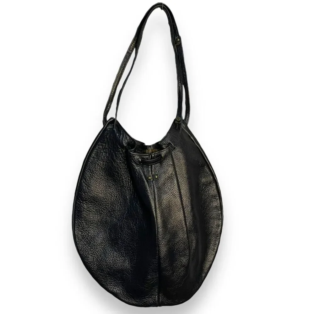Pebble Faux Leather Shoulder Bag Women's Dark Blue Western Boho Hobo Pockets VTG